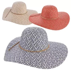 Women's Dorfman-Pacific Tropical Trends Two Tone Paper Braid Floppy **Assorted Colors Only** Sun Hat