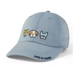 Women's Life Is Good Heart Of Dogs Sunwashed Adjustable Hat