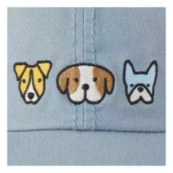 Women's Life Is Good Heart Of Dogs Sunwashed Adjustable Hat -Black Clover Store 19629377089 2