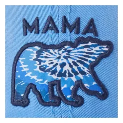 Women's Life Is Good Tie Dye Mama Bear Sunwashed Adjustable Hat -Black Clover Store 19629377229 2