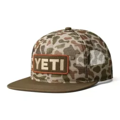 Men's YETI Mesh Camo Flat Brim Adjustable Hat -Black Clover Store 88883023814 3